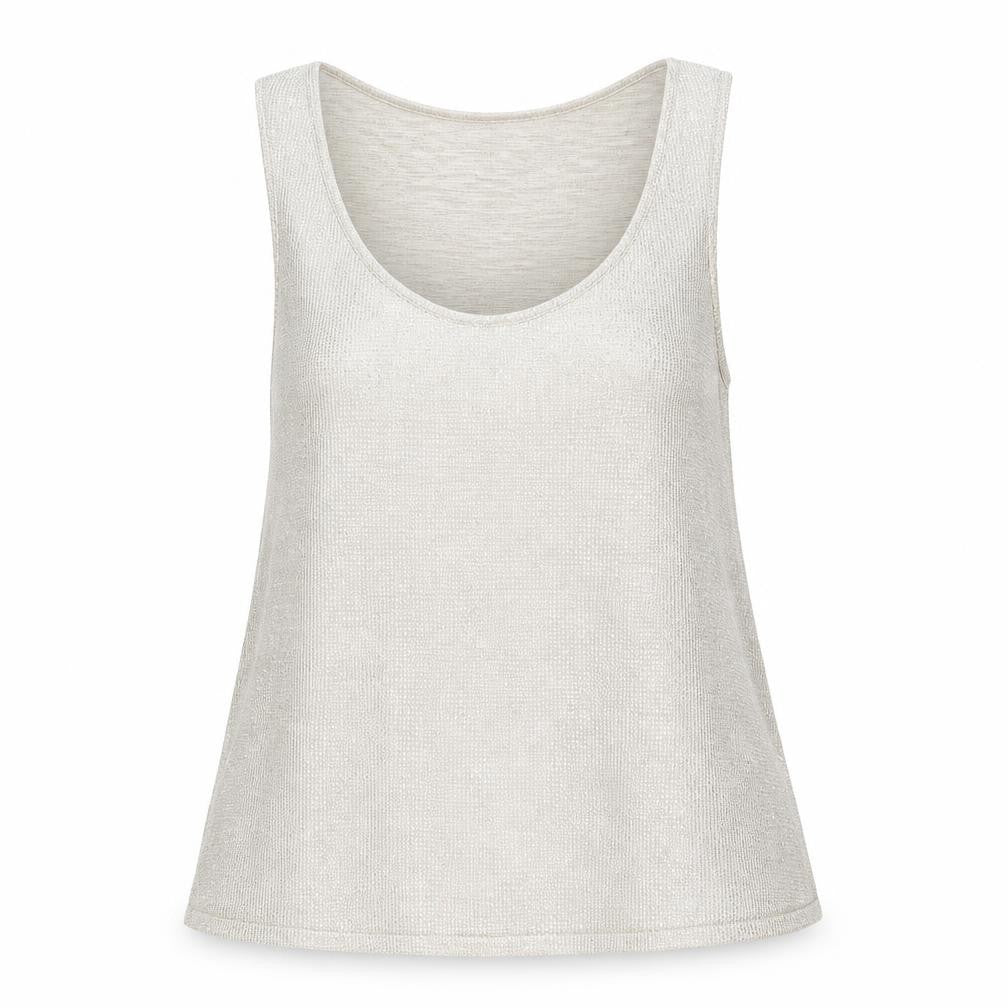 River Island Womens Gold Polyester Basic Tank Size 8 Scoop Neck