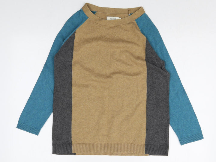 Howies Womens Multicoloured Round Neck Cotton Pullover Jumper Size S - Coulorblock