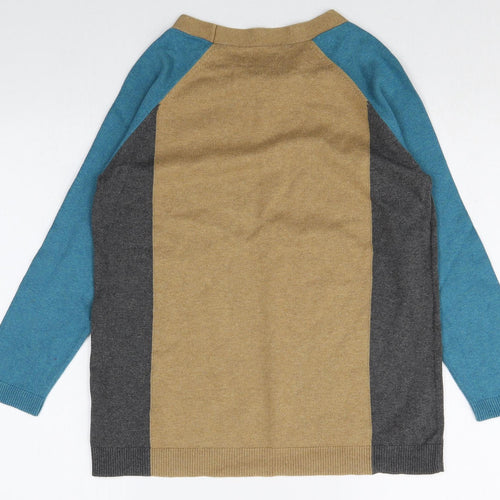 Howies Womens Multicoloured Round Neck Cotton Pullover Jumper Size S - Coulorblock