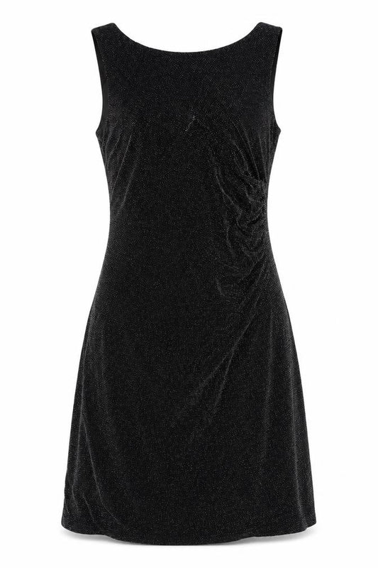 Front view of Wallis women’s black nylon a-line, size UK 12, round neck pullover