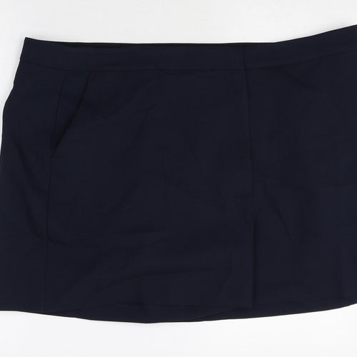 Marks and Spencer Womens Blue Polyester Hot Pants Shorts Size 24 Regular Zip