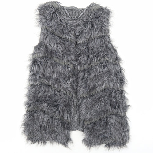 Primark Womens Grey V-Neck Acrylic Cardigan Jumper Size XS