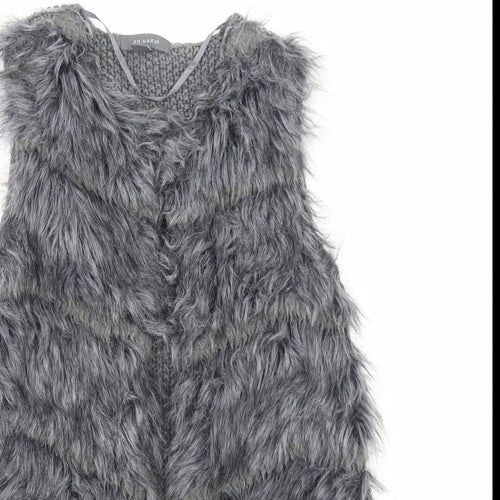 Primark Womens Grey V-Neck Acrylic Cardigan Jumper Size XS
