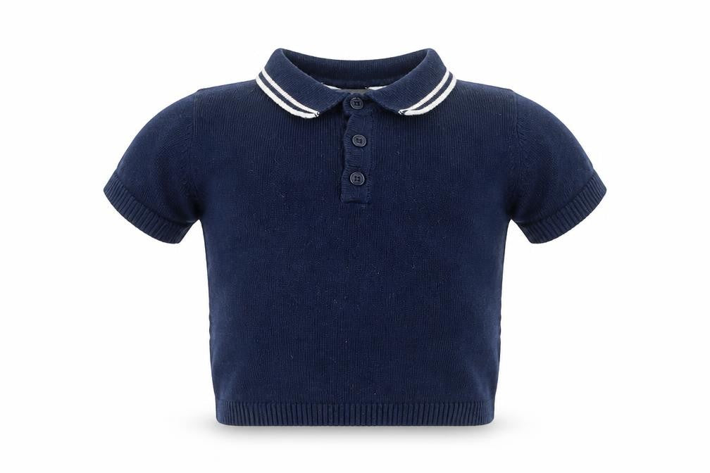 Primark Boys Blue Cotton Basic Polo Size 9-12 Months Collared Pullover
