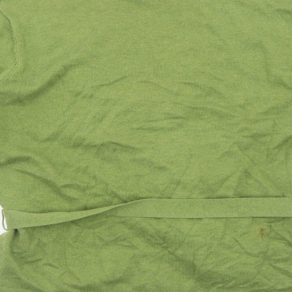 NEXT Womens Green V-Neck Cotton Cardigan Jumper Size 14 Pullover