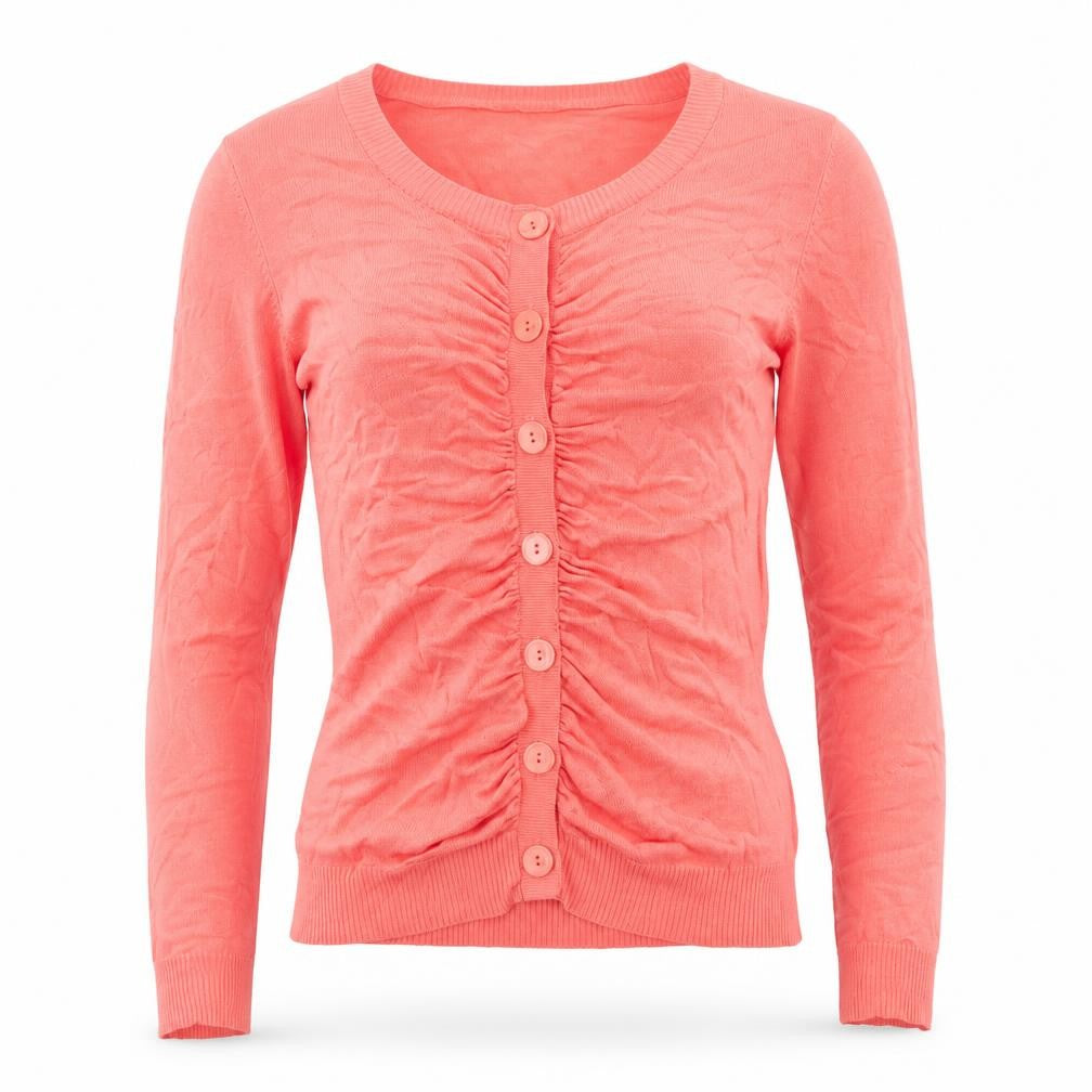 b.young Womens Pink Round Neck Viscose Cardigan Jumper Size S
