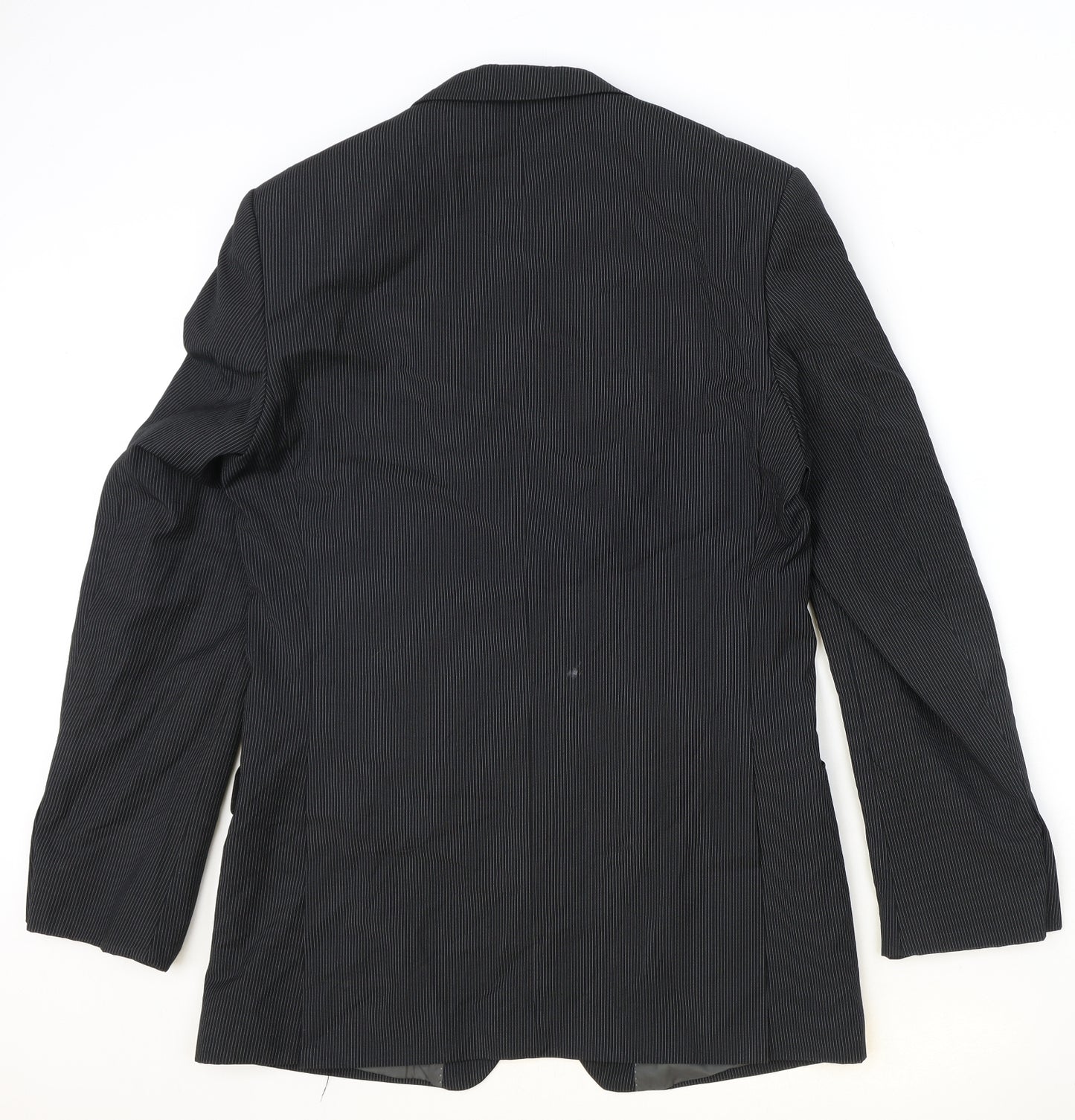 Burton Mens Black Striped Polyester Jacket Suit Jacket Size 40 Regular