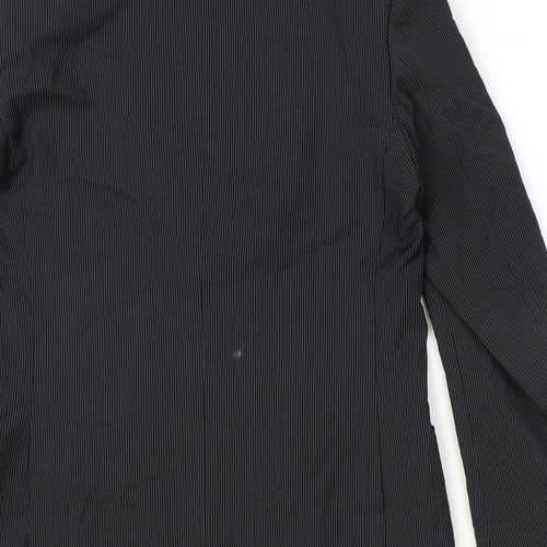Burton Mens Black Striped Polyester Jacket Suit Jacket Size 40 Regular