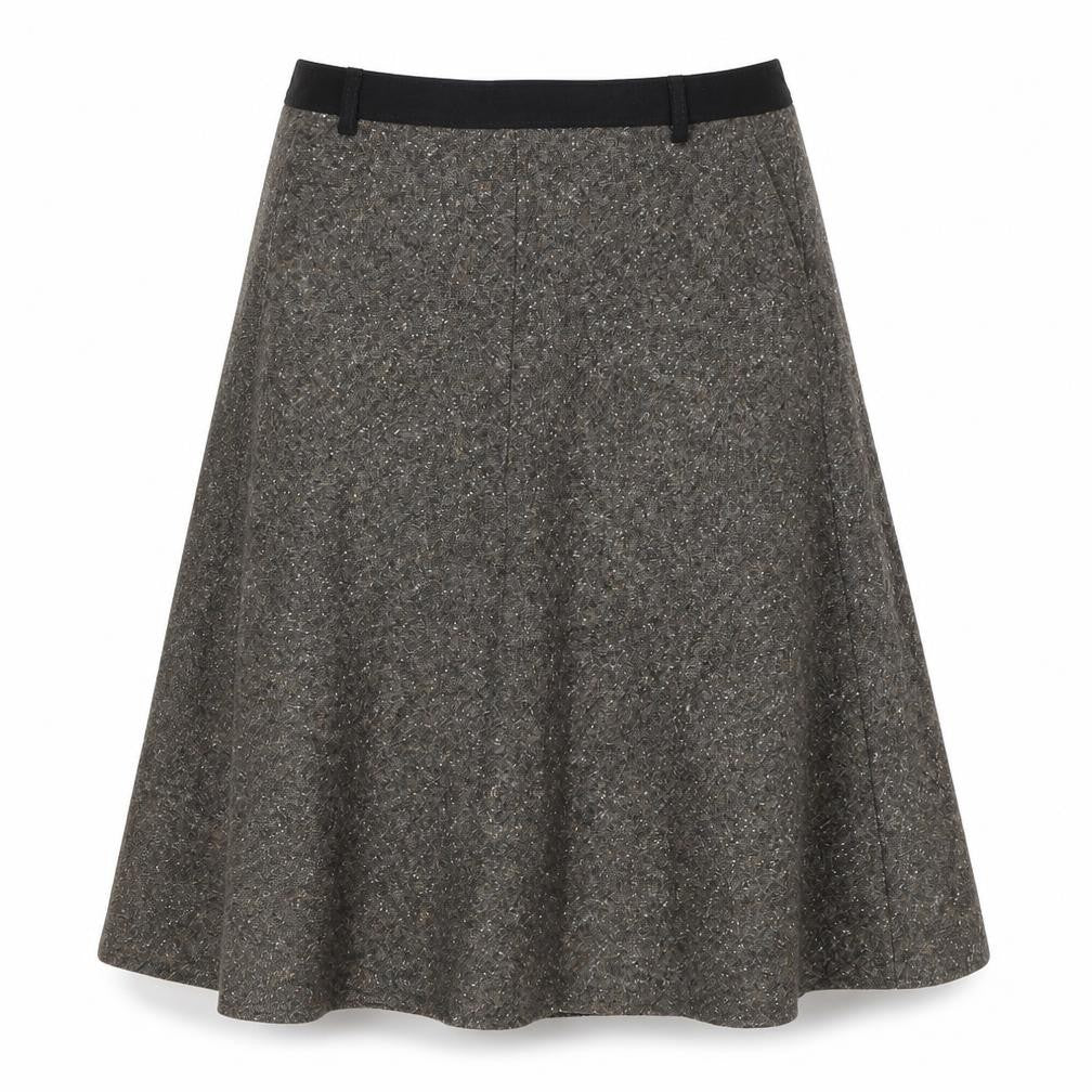 Gerry Weber Womens Brown Cotton Swing Skirt Size 12 Zip