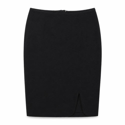 Uttam Boutique Womens Black Polyester Straight & Pencil Skirt Size 12 Zip