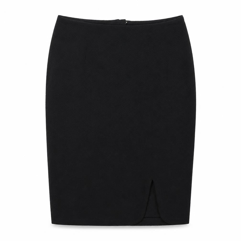 Uttam Boutique Womens Black Polyester Straight & Pencil Skirt Size 12 Zip