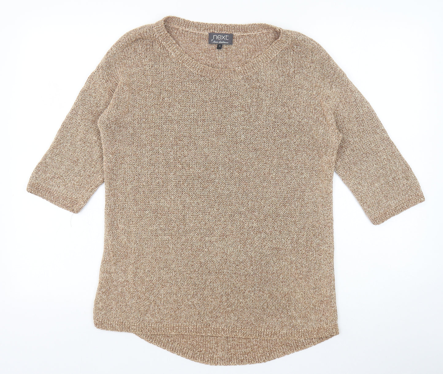 NEXT Womens Brown Crew Neck Cotton Pullover Jumper Size 10 Pullover