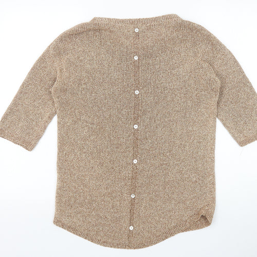 NEXT Womens Brown Crew Neck Cotton Pullover Jumper Size 10 Pullover