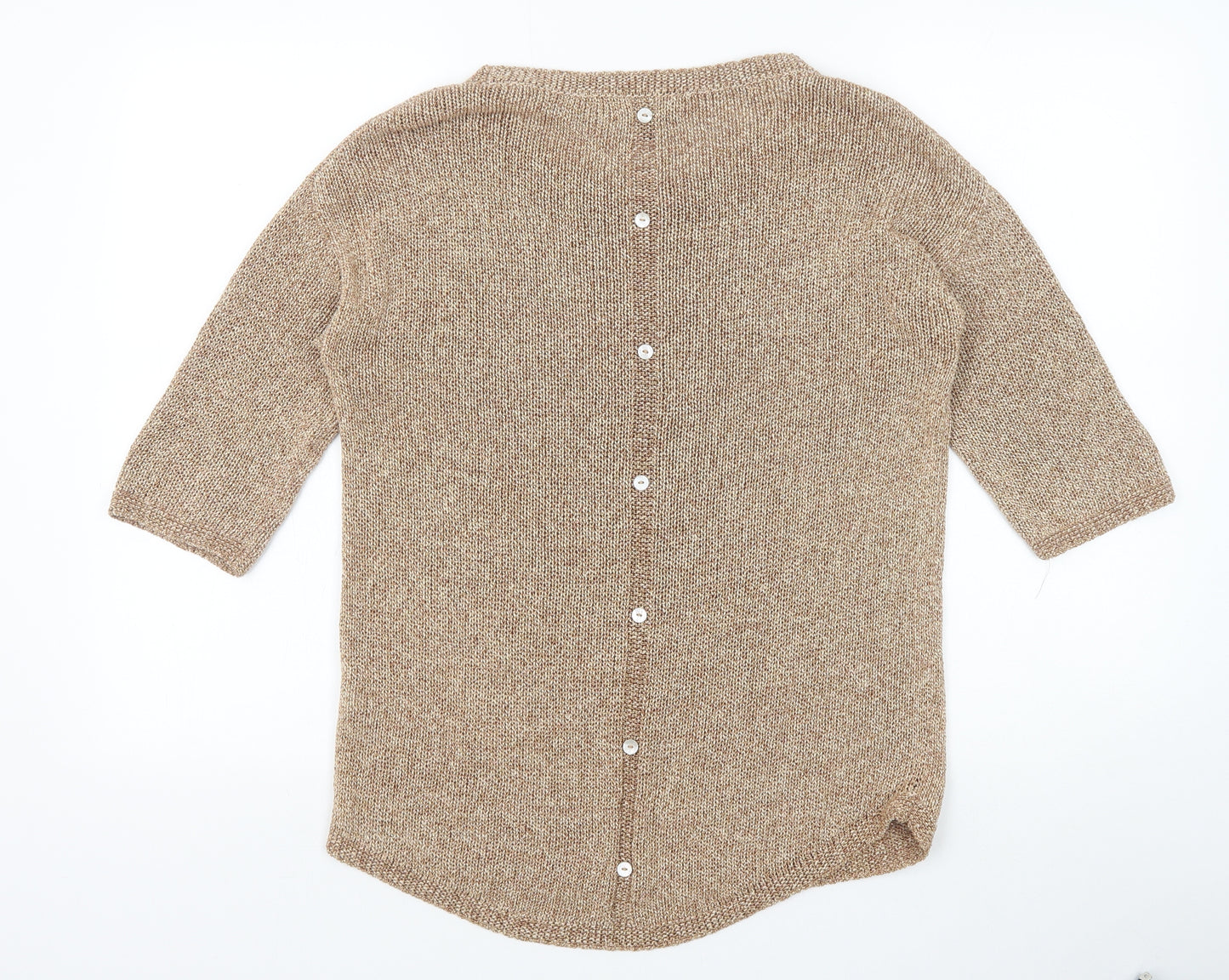 NEXT Womens Brown Crew Neck Cotton Pullover Jumper Size 10 Pullover