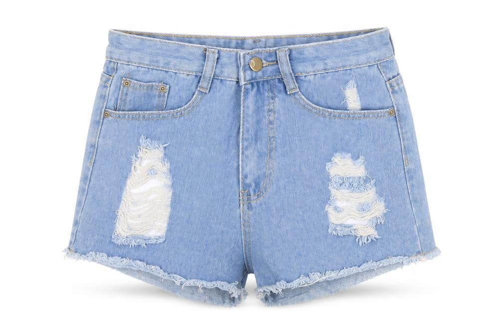 Preworn Womens Blue Cotton Cut-Off Shorts Size XS Regular Zip