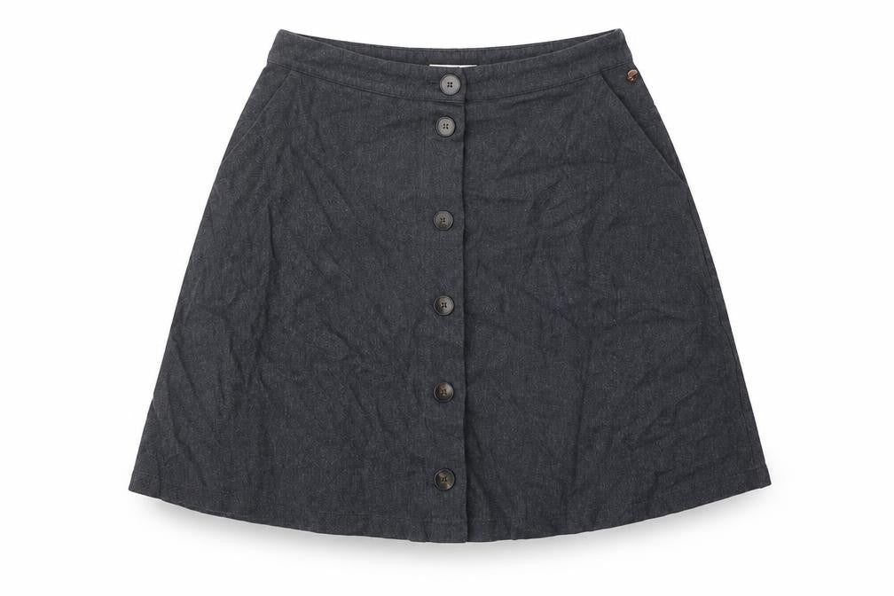 Harris Wilson Womens Grey Cotton Swing Skirt Size 29 in Button