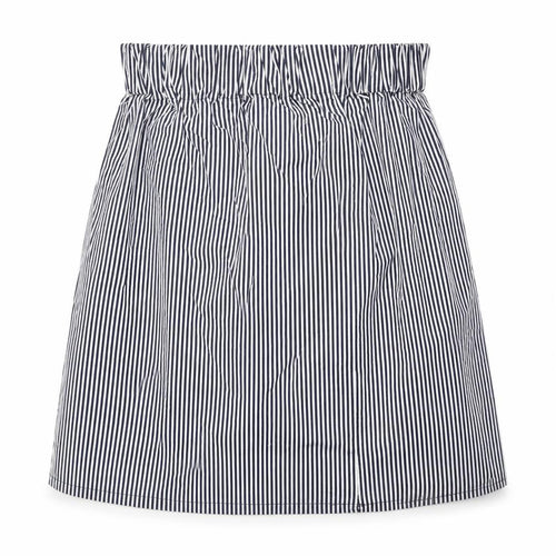 Preworn Womens White Striped Polyester A-Line Skirt Size 26 in