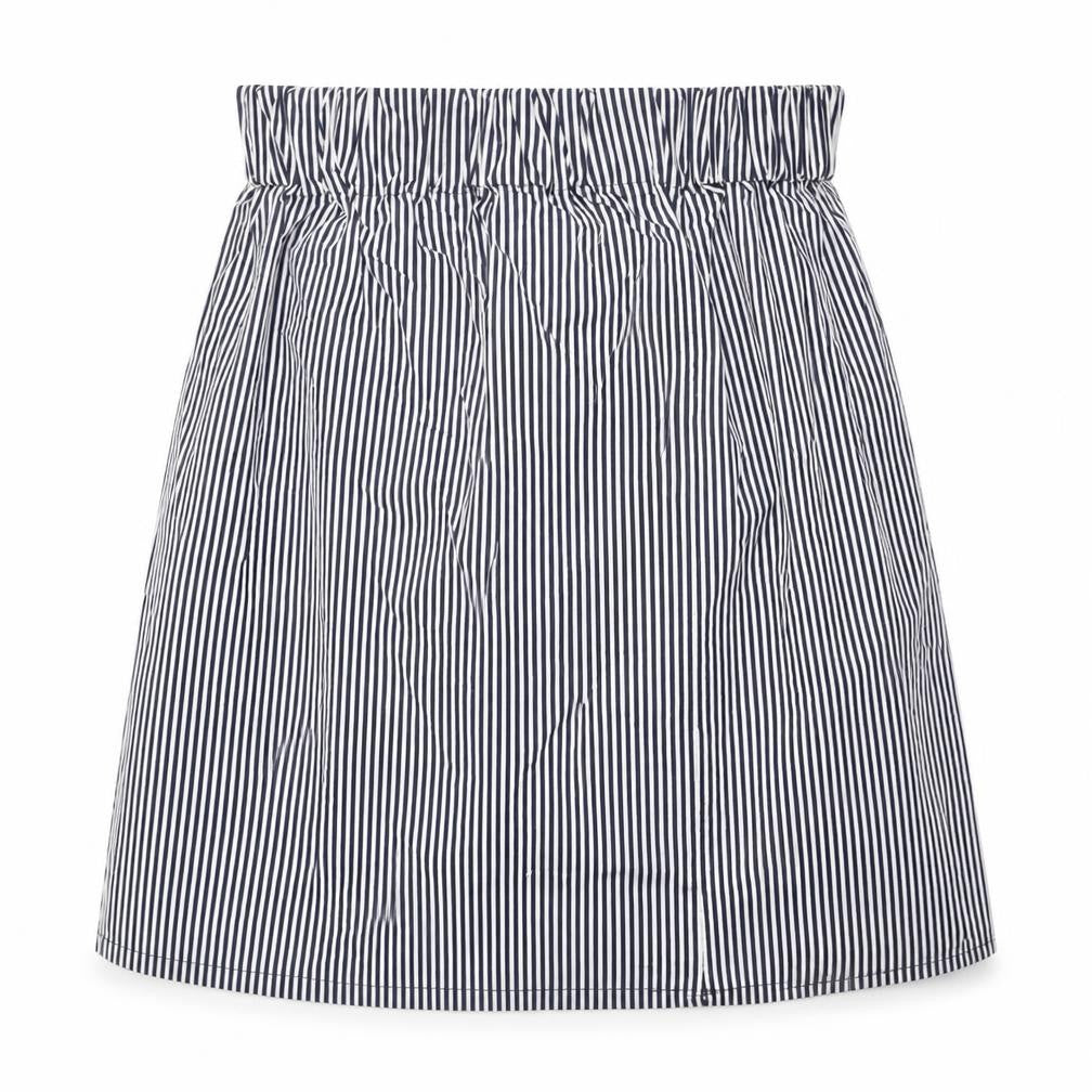 Preworn Womens White Striped Polyester A-Line Skirt Size 26 in