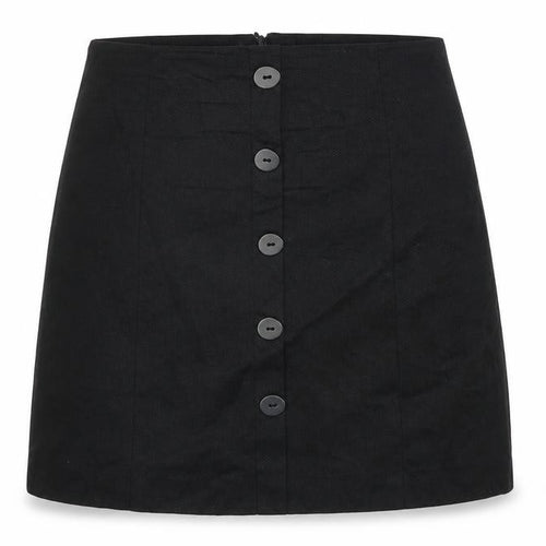 Mango Womens Black Cotton A-Line Skirt Size L Zip