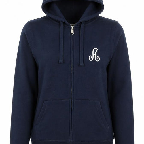Russell Womens Blue Cotton Full Zip Hoodie Size S Zip