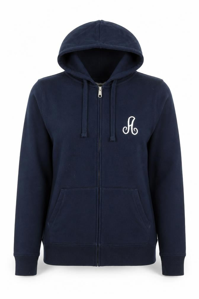 Russell Womens Blue Cotton Full Zip Hoodie Size S Zip