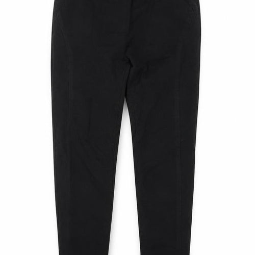 Preworn Womens Black Cotton Trousers Size 31 in Regular