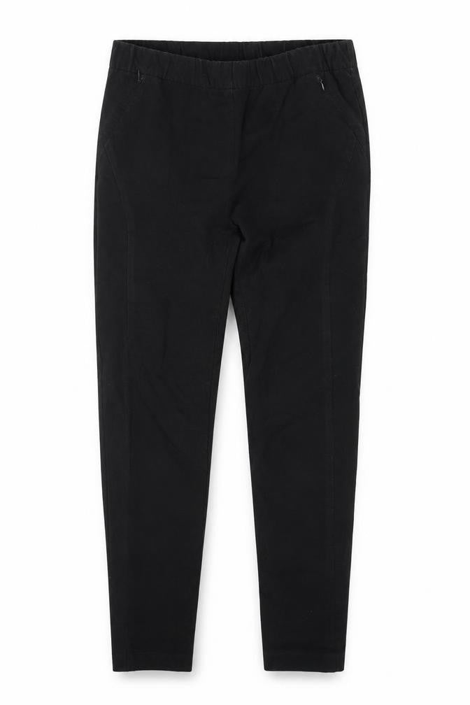 Preworn Womens Black Cotton Trousers Size 31 in Regular