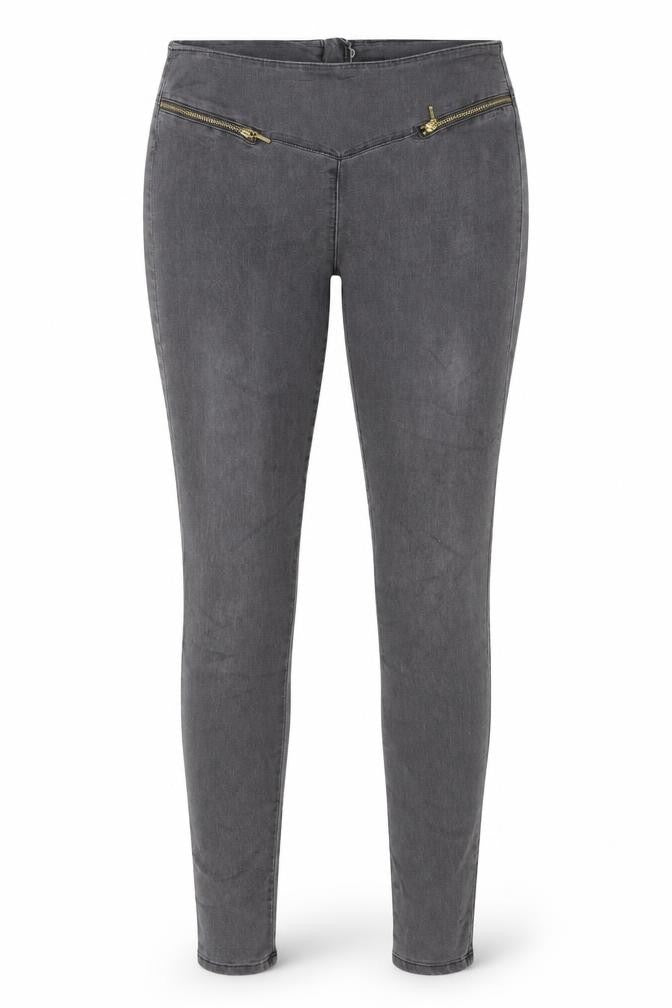 VERO MODA Womens Grey Polyester Jegging Trousers Size L Regular Zip - Size L-XL