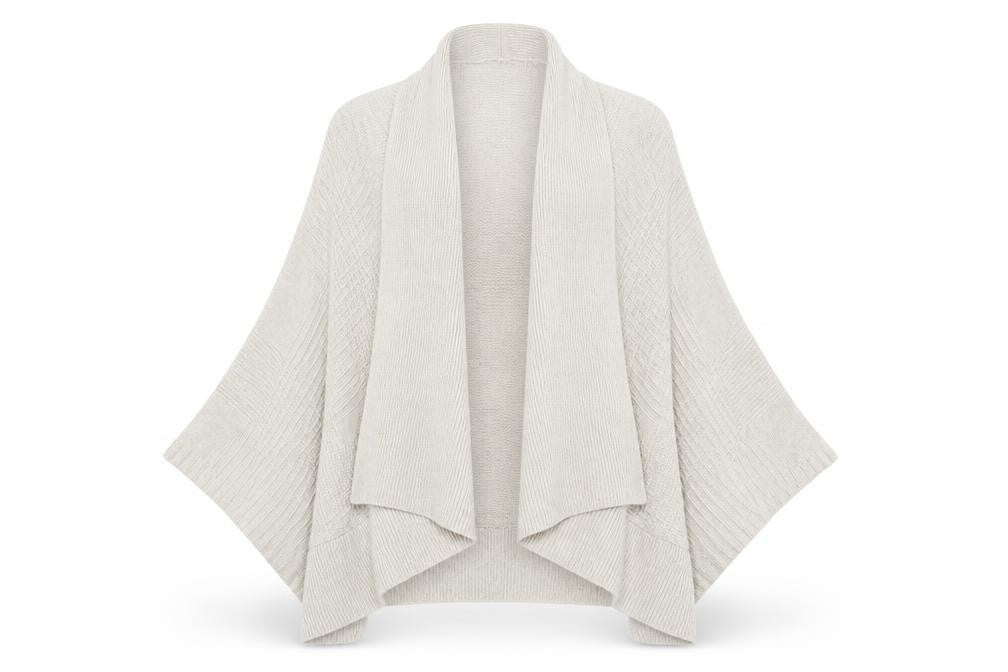 Monsoon Womens Beige V-Neck Acrylic Cape Jumper Size S