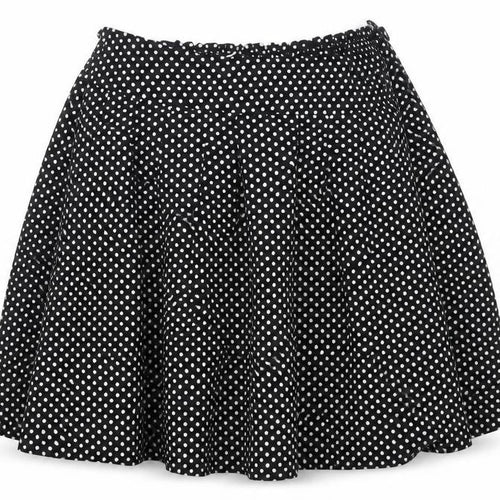 M Butterfly Womens Black Polka Dot Cotton Skater Skirt Size M Button