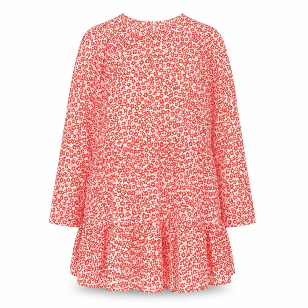 Front view of ASOS women’s red floral polyester a-line, size UK 10, round neck pullover