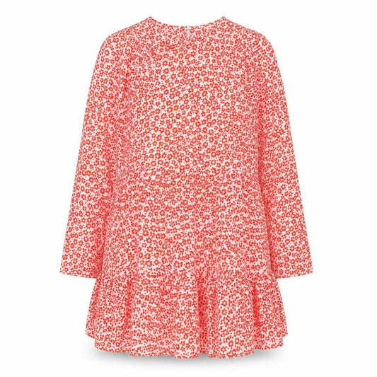 Front view of ASOS women’s red floral polyester a-line, size UK 10, round neck pullover
