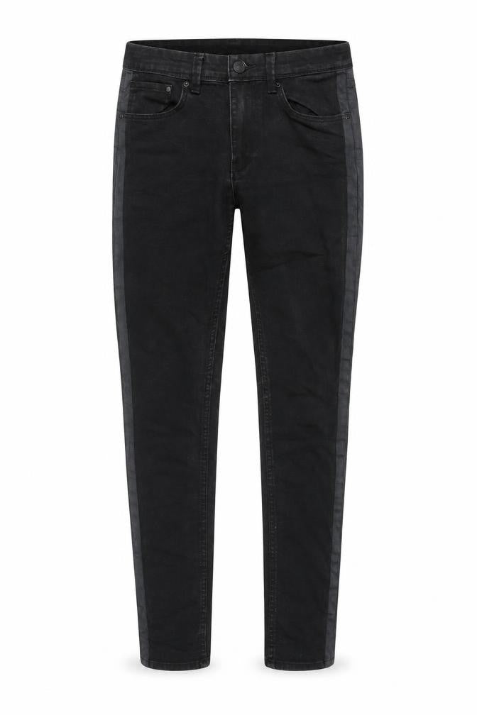 &Denim Mens Black Cotton Skinny Jeans Size 28 in Slim Zip - Side Stripe Detail