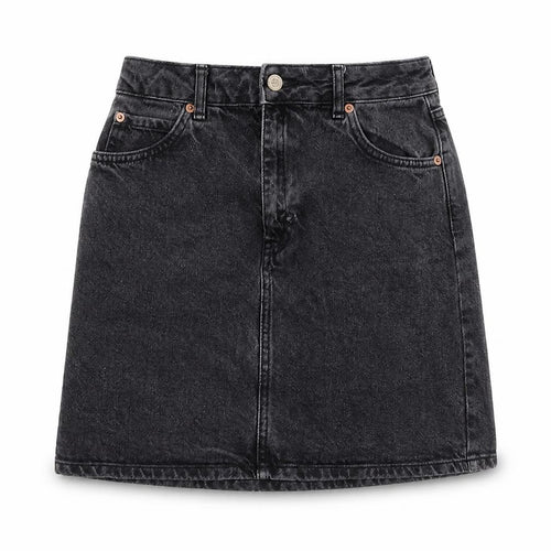 Topshop Womens Grey Cotton A-Line Skirt Size 28 in Zip