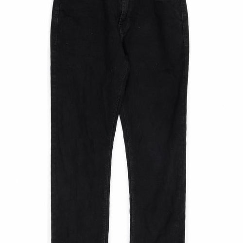 NEXT Girls Black Cotton Straight Jeans Size 11 Years Slim Zip