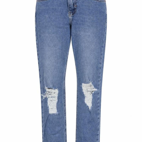 Topshop Womens Blue Cotton Straight Jeans Size 28 in Regular Zip