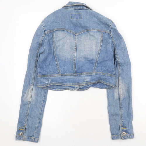 W&W Womens Blue Jacket Size 10 Button