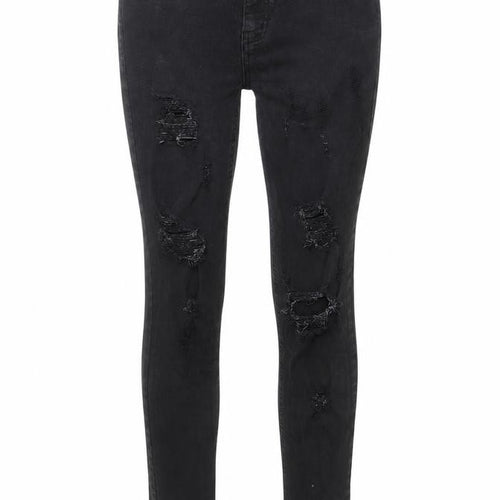 Bee Inspired Womens Black Cotton Skinny Jeans Size 32 in Regular Zip