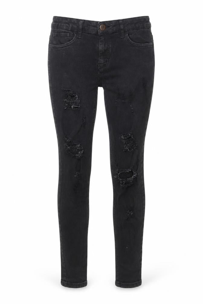 Bee Inspired Womens Black Cotton Skinny Jeans Size 32 in Regular Zip