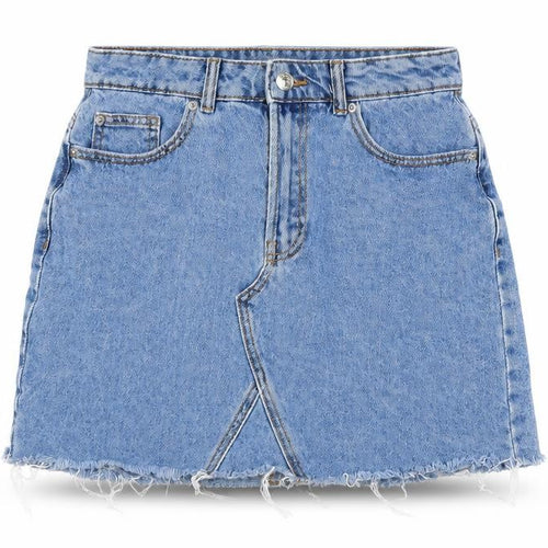 Denim & Co. Womens Blue Cotton A-Line Skirt Size 10 Zip