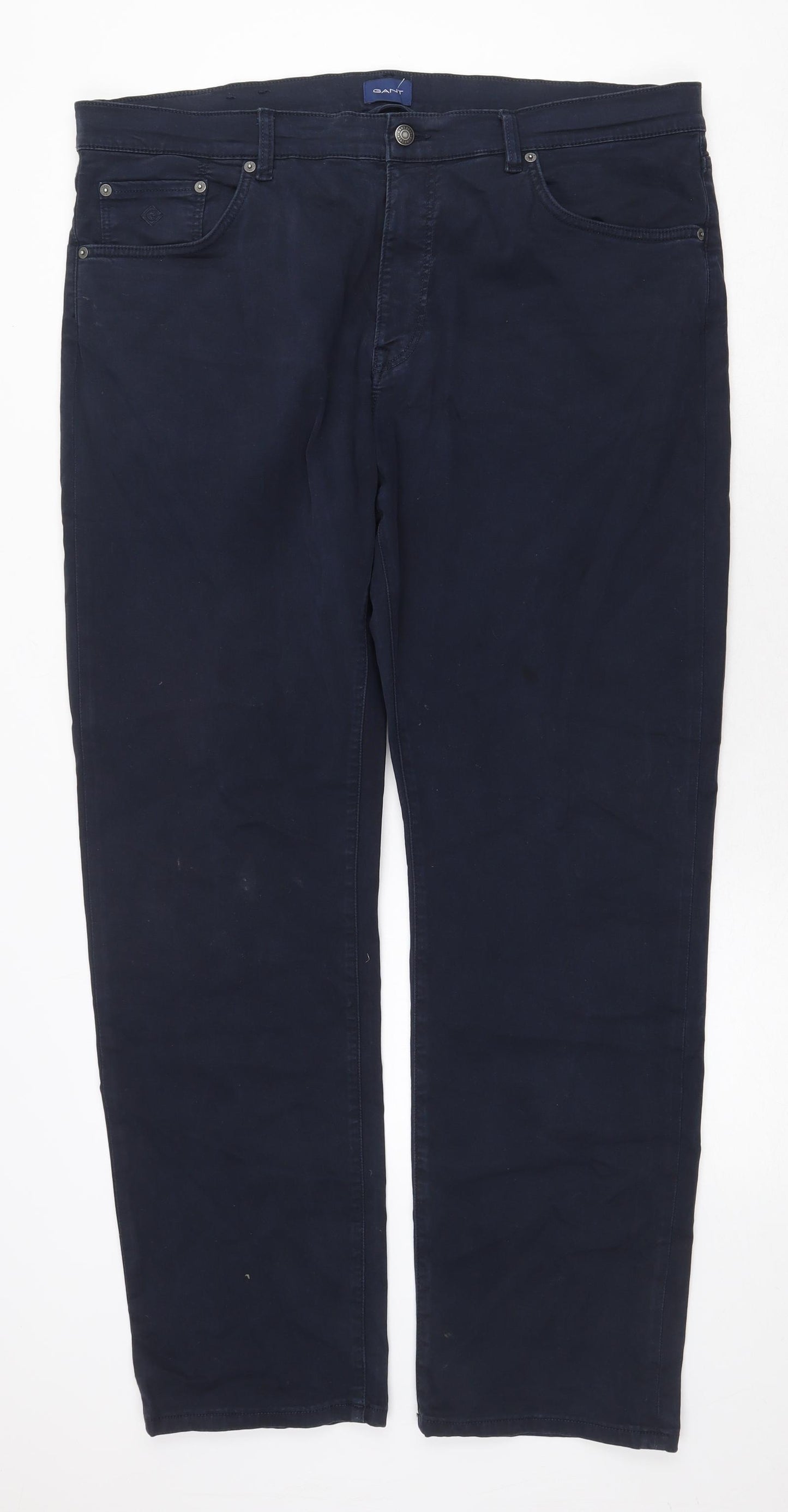 GANT Mens Blue Cotton Straight Jeans Size 42 in Regular Zip