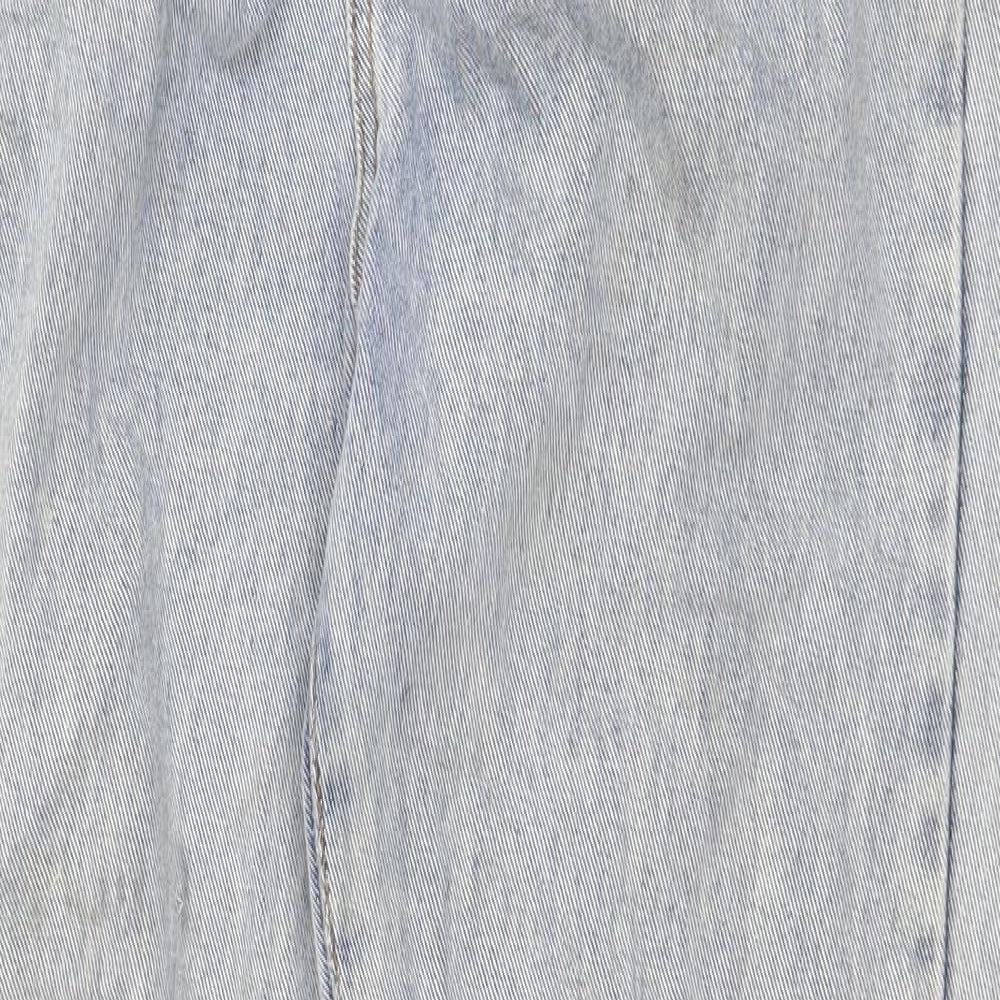 PRETTYLITTLETHING Womens Blue Cotton Straight Jeans Size 8 Regular Zip