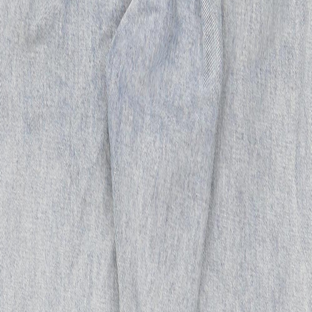 PRETTYLITTLETHING Womens Blue Cotton Straight Jeans Size 8 Regular Zip