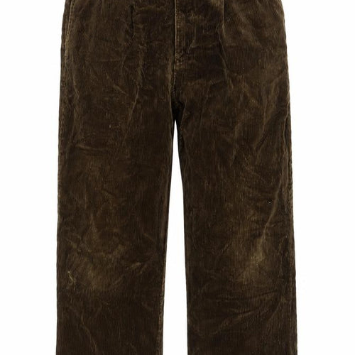Preworn Womens Green Cotton Trousers Size 36 Regular Zip