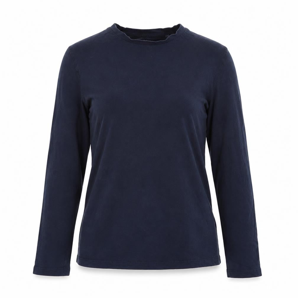 Front view of Next women’s blue cotton basic t-shirt, size XS, round neck