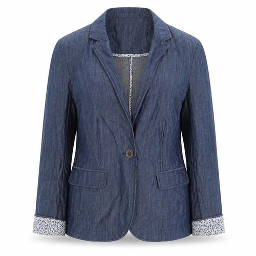 Cotton Traders Womens Blue Jacket Blazer Size 12 Button