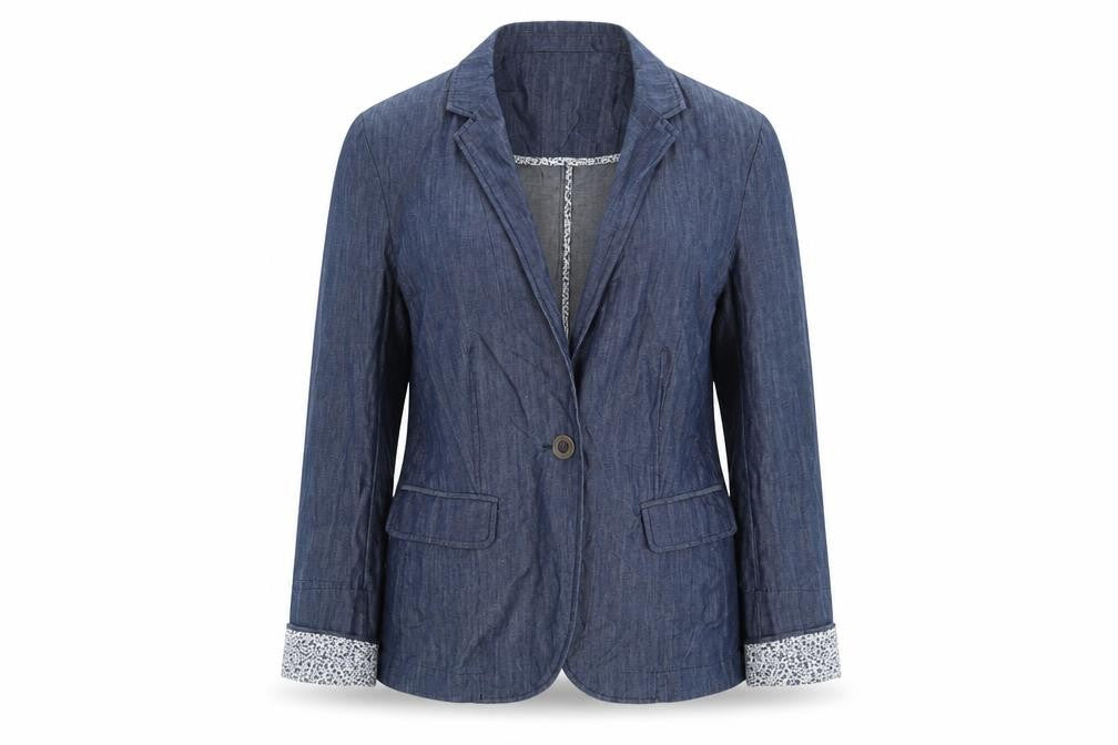 Cotton Traders Womens Blue Jacket Blazer Size 12 Button