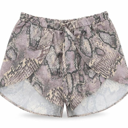 New Look Womens Grey Animal Print Polyester Hot Pants Shorts Size 8 Regular Pull On - Snakeskin Pattern