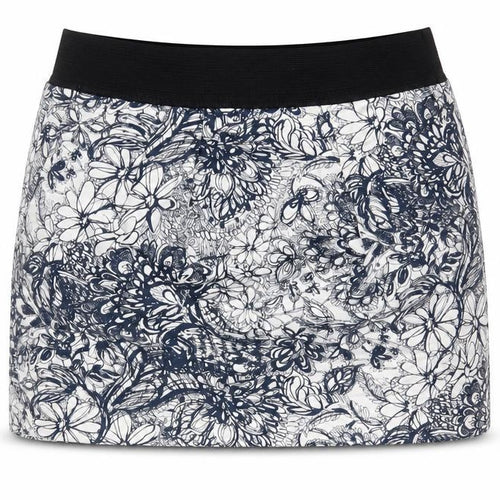 Zara Womens Blue Floral Cotton Mini Skirt Size S Zip