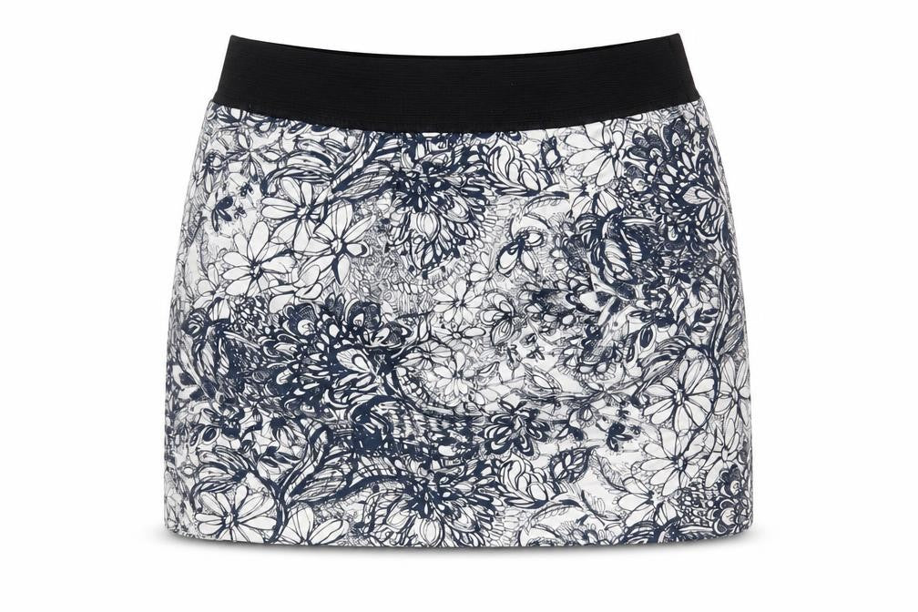 Zara Womens Blue Floral Cotton Mini Skirt Size S Zip
